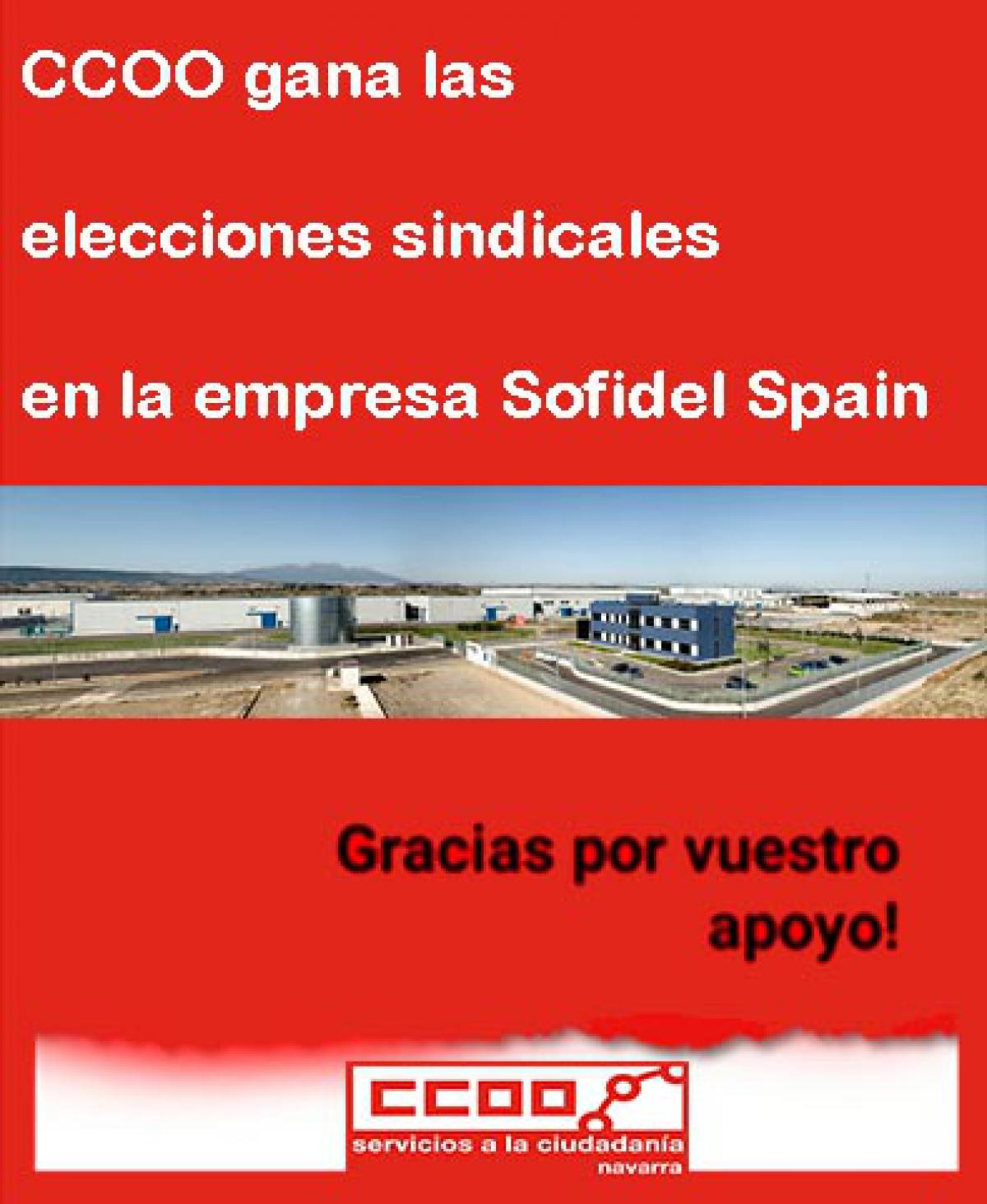 CCOO gana las elecciones sindicales en la papelera Sofidel Spain de Buuel