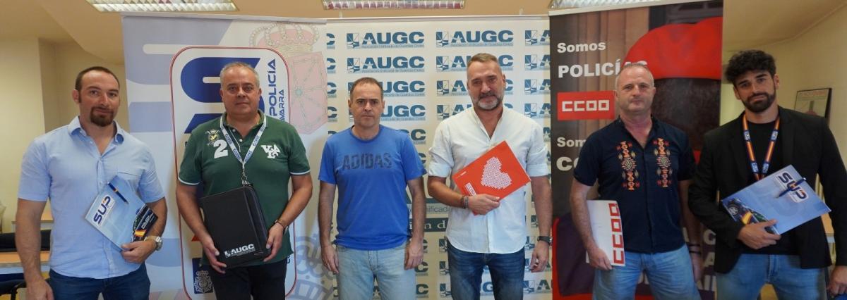 Representantes de AUGC, CCOO y SUP en Navarra