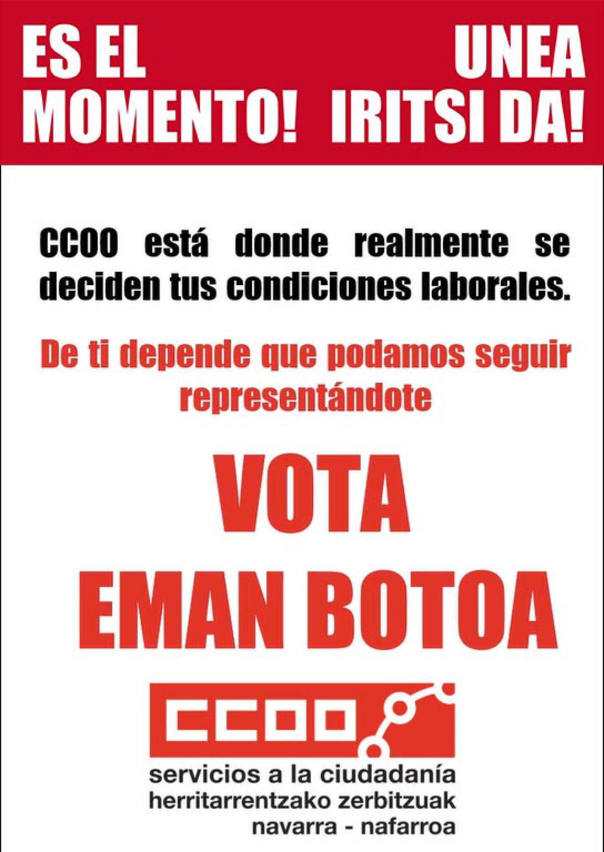 Vota! Eman Botoa! CCOO 