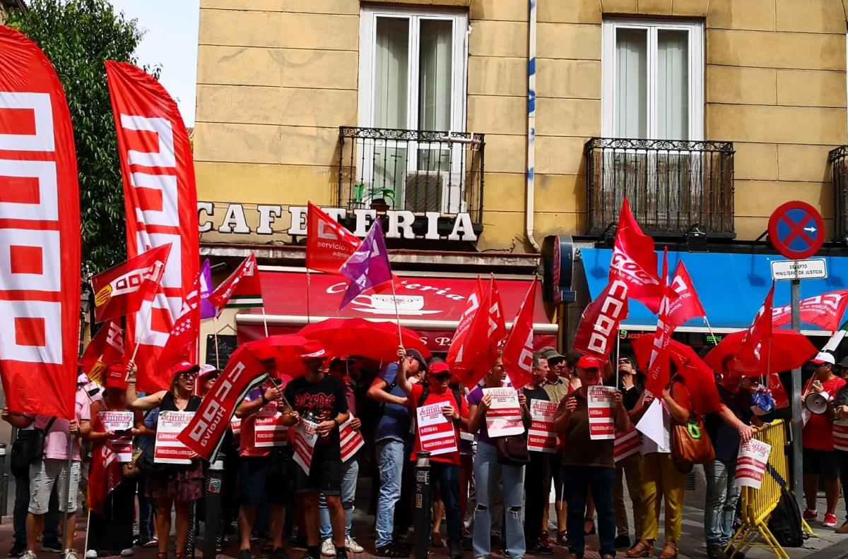 Concentración de CCOO ante el Ministerio de Justicia, 14 de junio de 2022