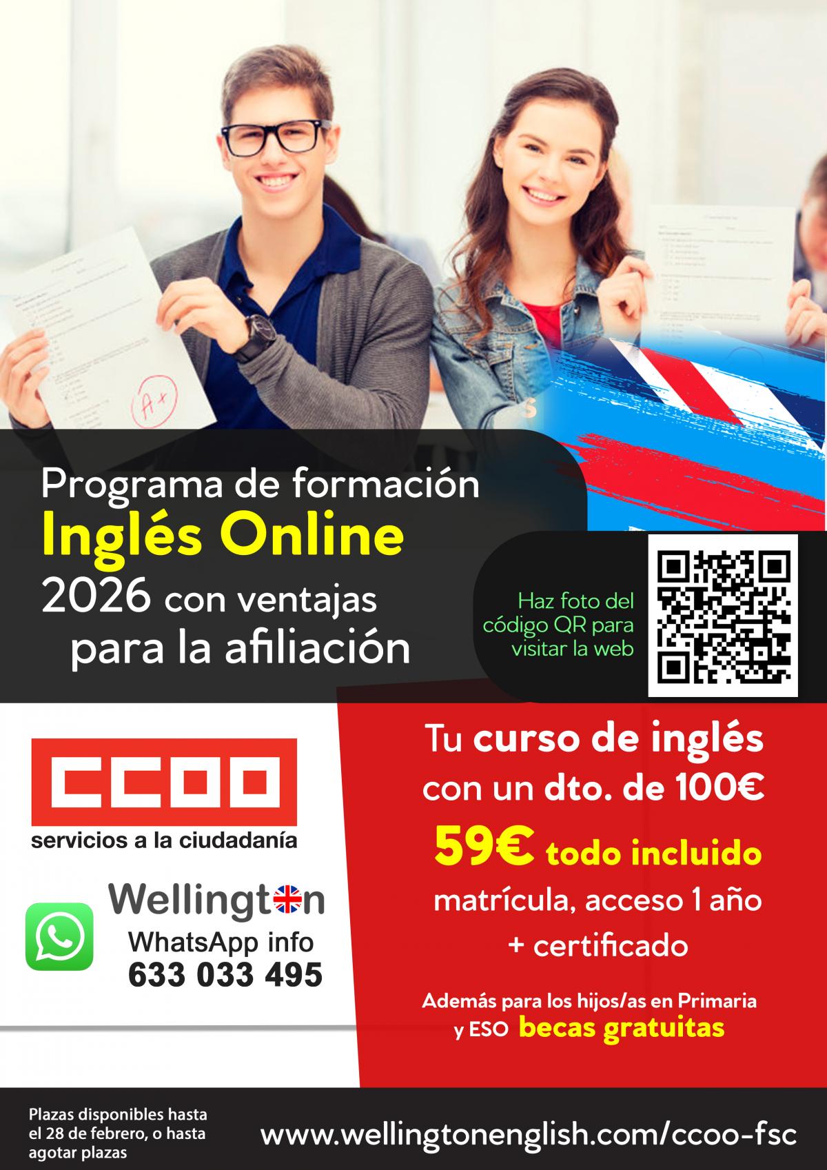 Impulsa tu inglés con FSC-CCOO y Wellington Learning International