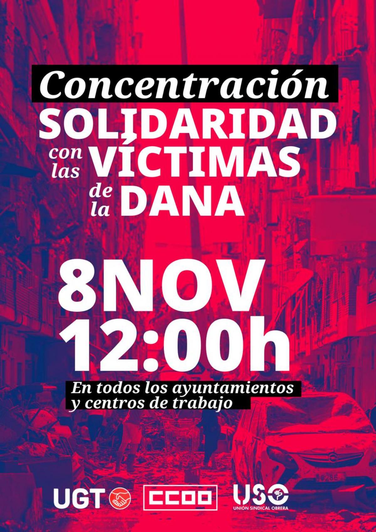 8N concentración solidaridad víctimas DANA
