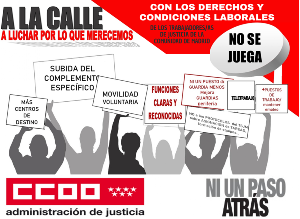 Movilizaciones CCOO Justicia Madrid